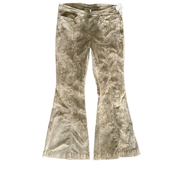 NWT Free People Fast Lane Low Rise Flare Pants in Crushed Rosemary - Picture 3 of 8